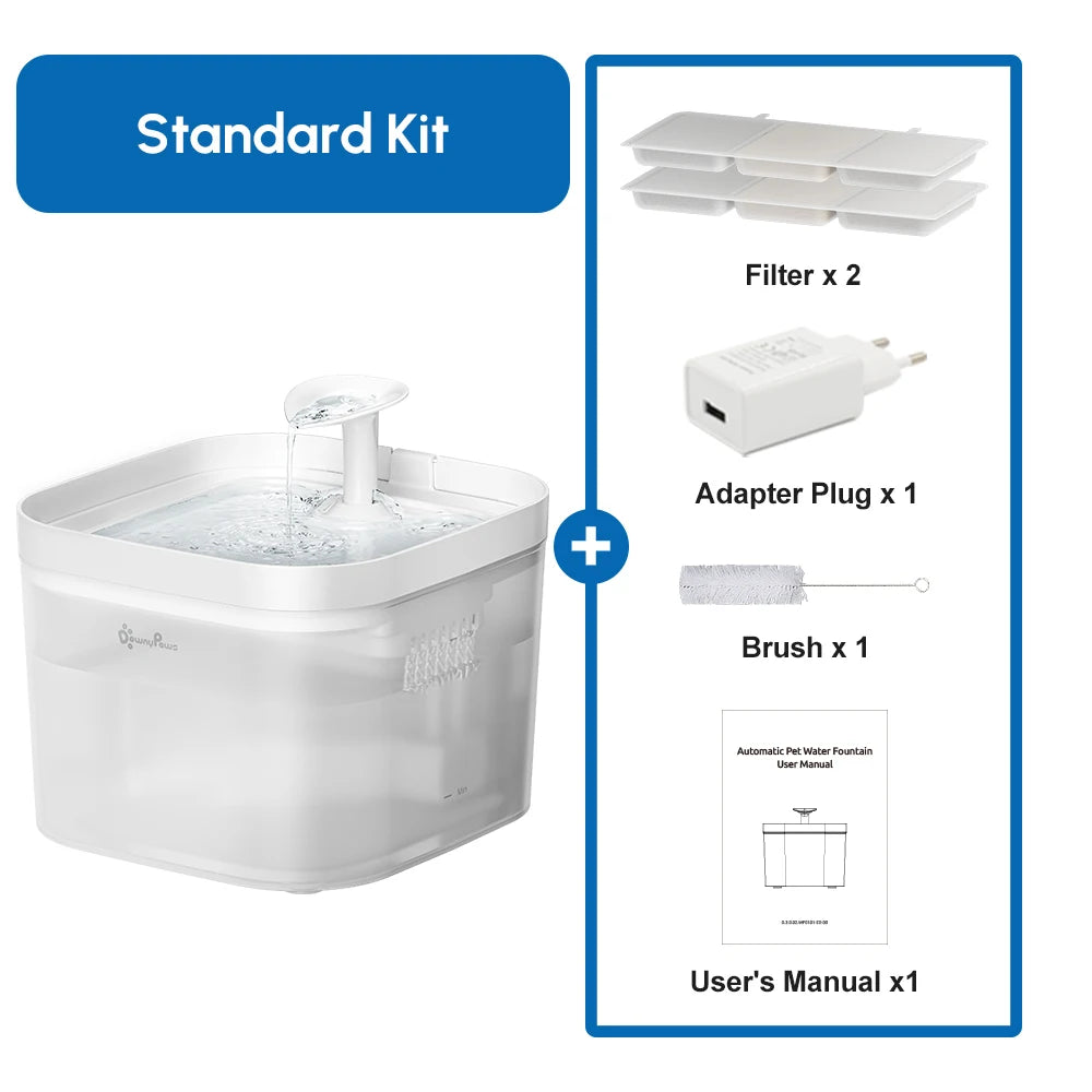 2L Automatic Cat Water Fountain with Faucet Dog Water Dispenser Transparent Filter Drinker Pet Sensor Drinking Feeder