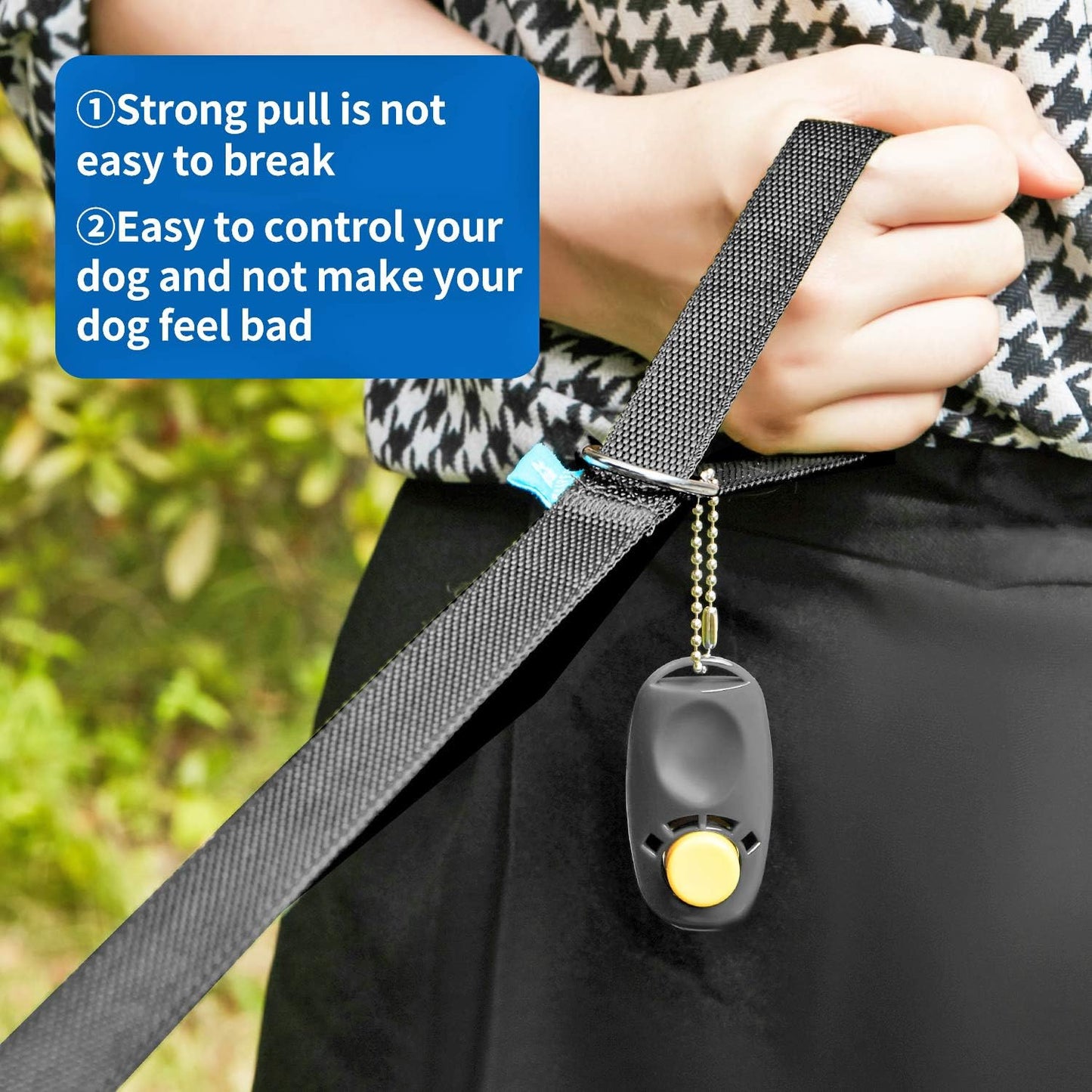 15/20/30/50/100 Ft Long Dog Training Leash with Clickers for Small, Medium and Large Dogs or Cats (30 Feet, Black)
