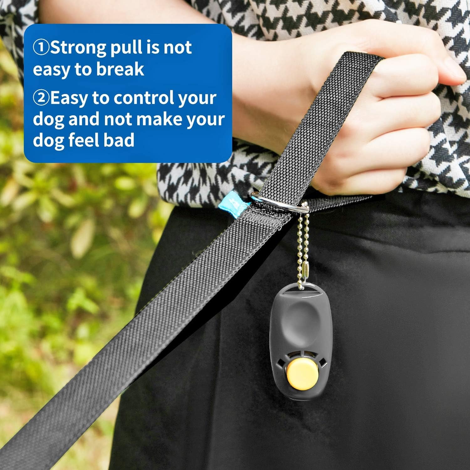 15/20/30/50/100 Ft Long Dog Training Leash with Clickers for Small, Medium and Large Dogs or Cats (30 Feet, Black)